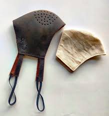 NAADODI-LEATHER FACE MASK-MOTOR CYC ACC-BROWN
